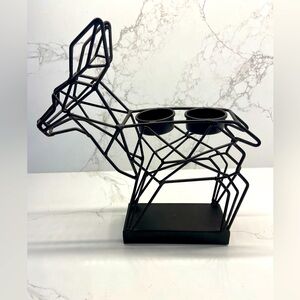 Yankee Candle Black Metal Geometric Deer Tealight Votive Holder